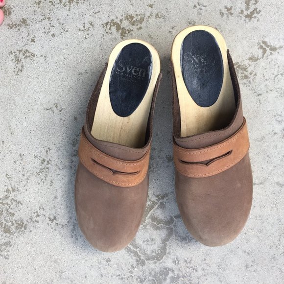 Sven Brown Suede Penny Loafer Clogs, size 39 - Picture 1 of 7